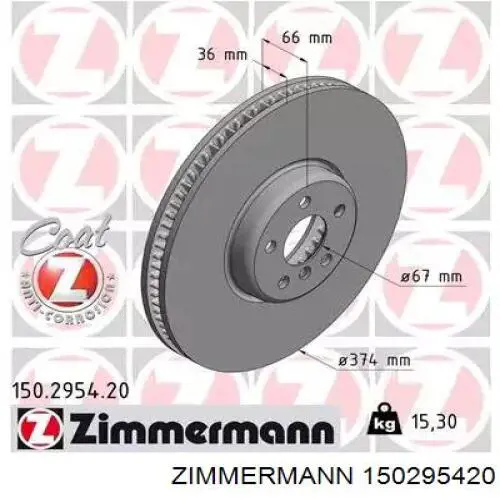 Tarcza hamulcowa przednia Zimmermann 150295420 cena, od 220,24 USD