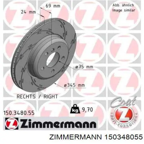 Tarcza hamulcowa tylna Zimmermann 150348055 cena, od 106,21 USD