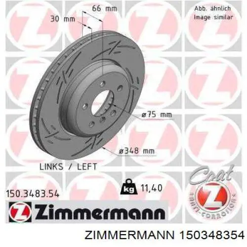 150.3483.54 Zimmermann tarcza hamulcowa przednia