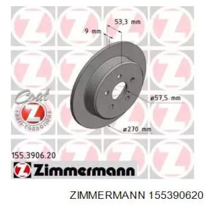 155.3906.20 Zimmermann tarcza hamulcowa tylna