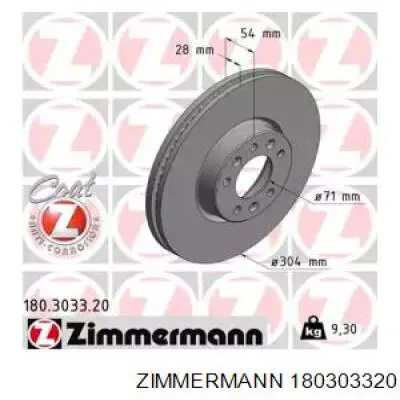 180303320 Zimmermann tarcza hamulcowa przednia