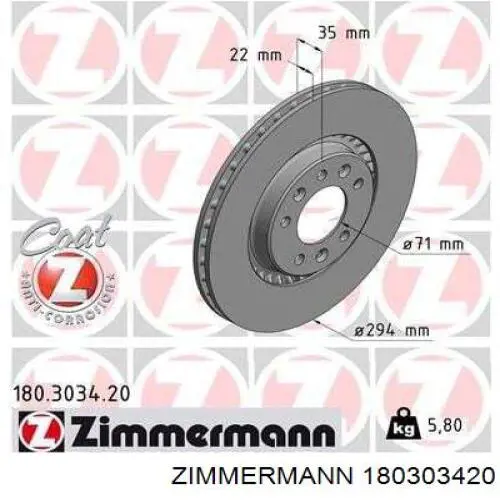 Tarcza hamulcowa tylna Zimmermann 180303420 cena, od 54,63 USD