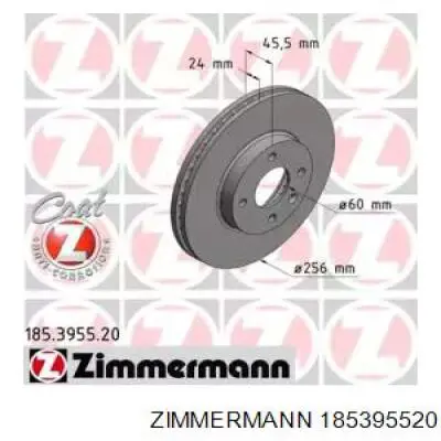 185395520 Zimmermann Tarcza hamulcowa przednia