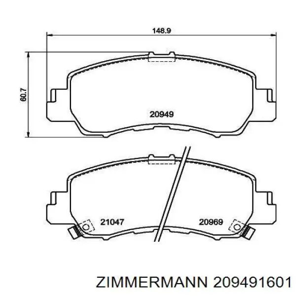 Do koszyka 4605B481 Mitsubishi Klocki hamulcowe przednie tarczowe