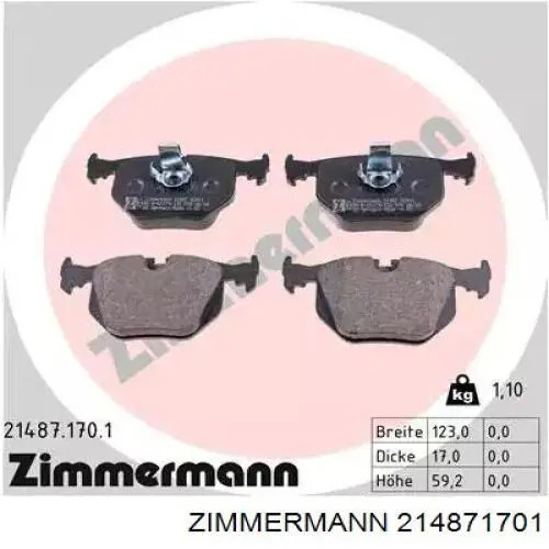 Okładziny (klocki) do hamulców tarczowych tylne Zimmermann 214871701 cena, od 24,80 USD