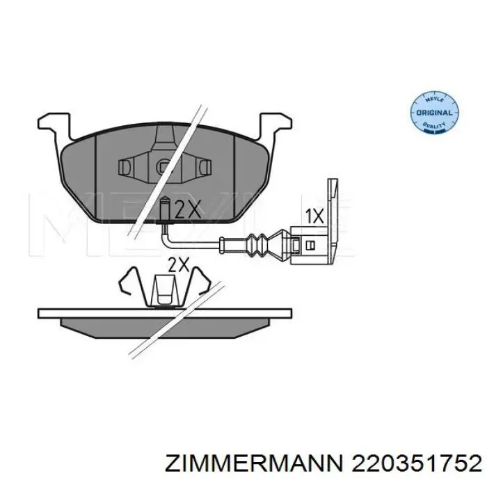 220351752 Zimmermann klocki hamulcowe przednie tarczowe