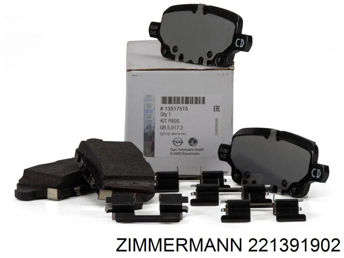 221391902 Zimmermann Klocki hamulcowe przednie tarczowe