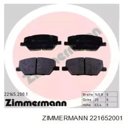 Klocki hamulcowe przednie tarczowe Zimmermann 221652001 cena, od 40,96 USD