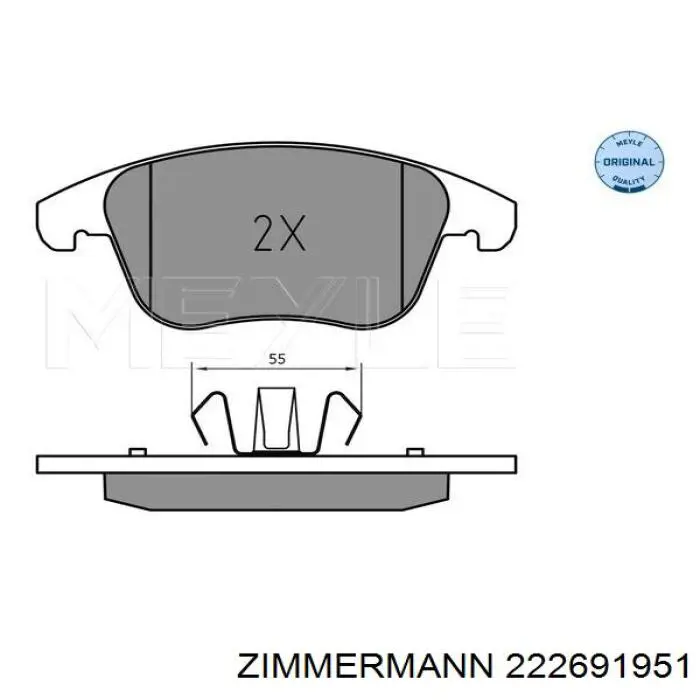 Klocki hamulcowe przednie tarczowe Zimmermann 222691951 cena, od 35,56 USD