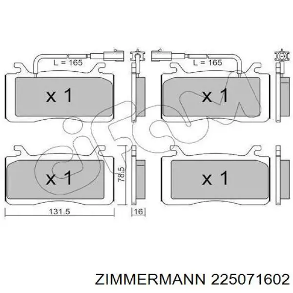225071602 Zimmermann Klocki hamulcowe przednie tarczowe
