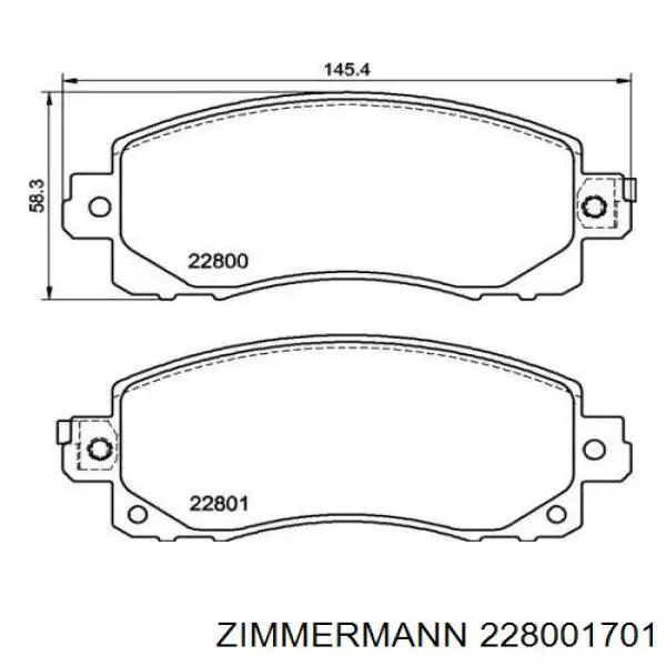 22800.170.1 Zimmermann klocki hamulcowe przednie tarczowe