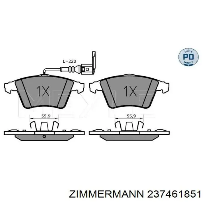 Do koszyka 237461851 Zimmermann Klocki hamulcowe przednie tarczowe