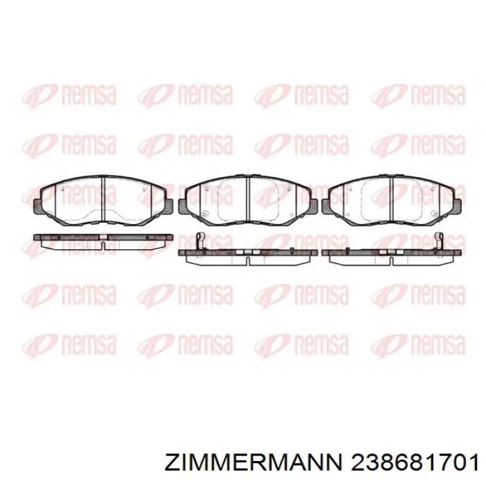 Do koszyka 238681701 Zimmermann Klocki hamulcowe przednie tarczowe