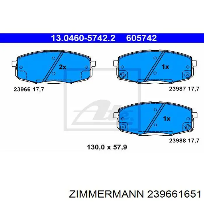 Do koszyka 239661651 Zimmermann Klocki hamulcowe przednie tarczowe