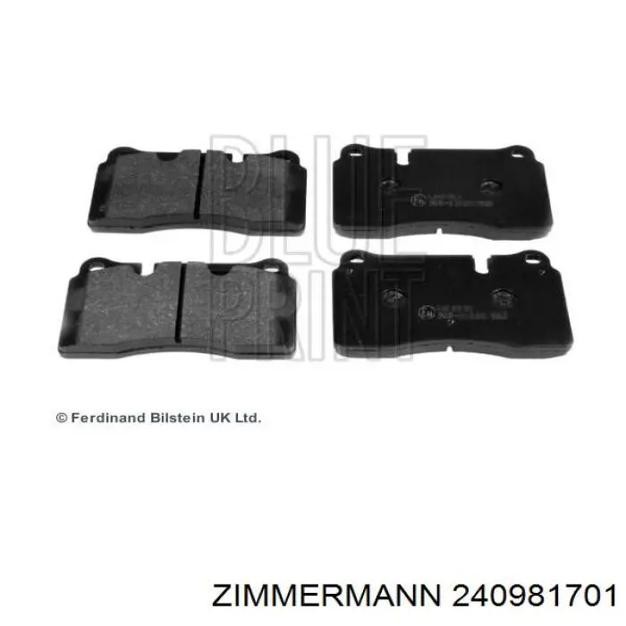 Do koszyka 240981701 Zimmermann Klocki hamulcowe przednie tarczowe