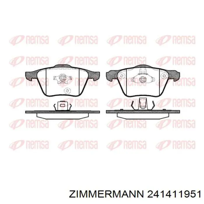 Do koszyka 241411951 Zimmermann Klocki hamulcowe przednie tarczowe