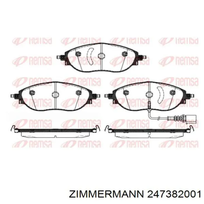 247382001 Zimmermann klocki hamulcowe przednie tarczowe