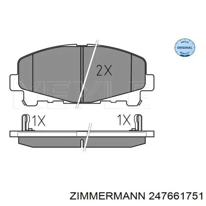 Klocki hamulcowe przednie tarczowe Zimmermann 247661751 cena, od 26,07 USD
