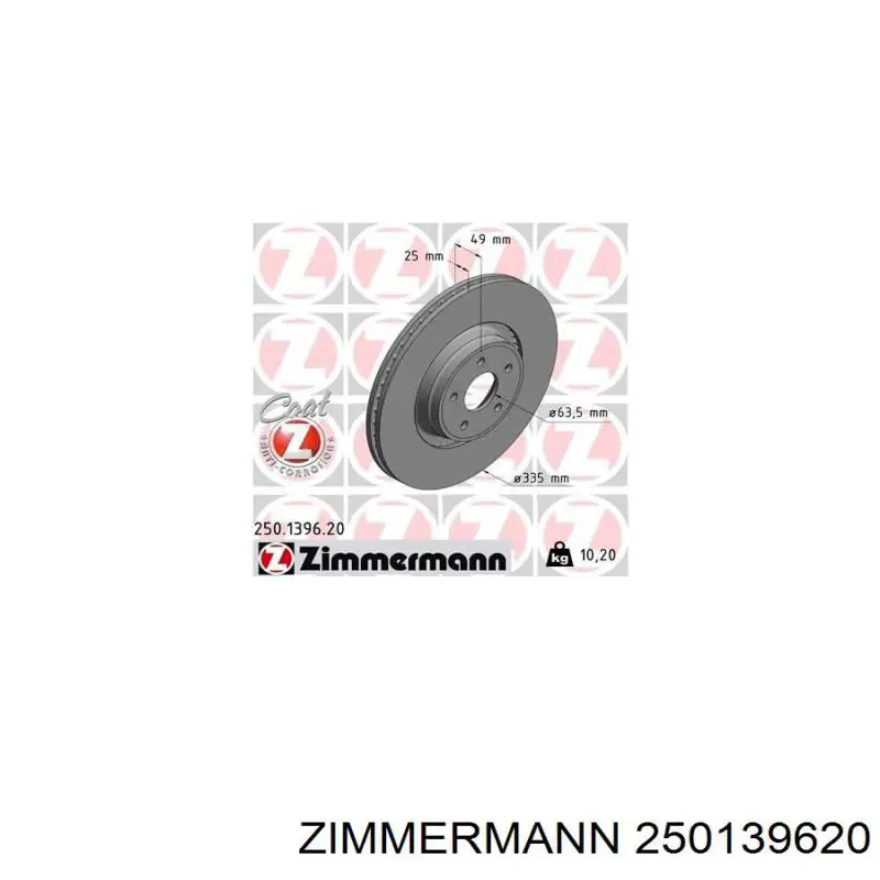 250139620 Zimmermann Tarcza hamulcowa przednia