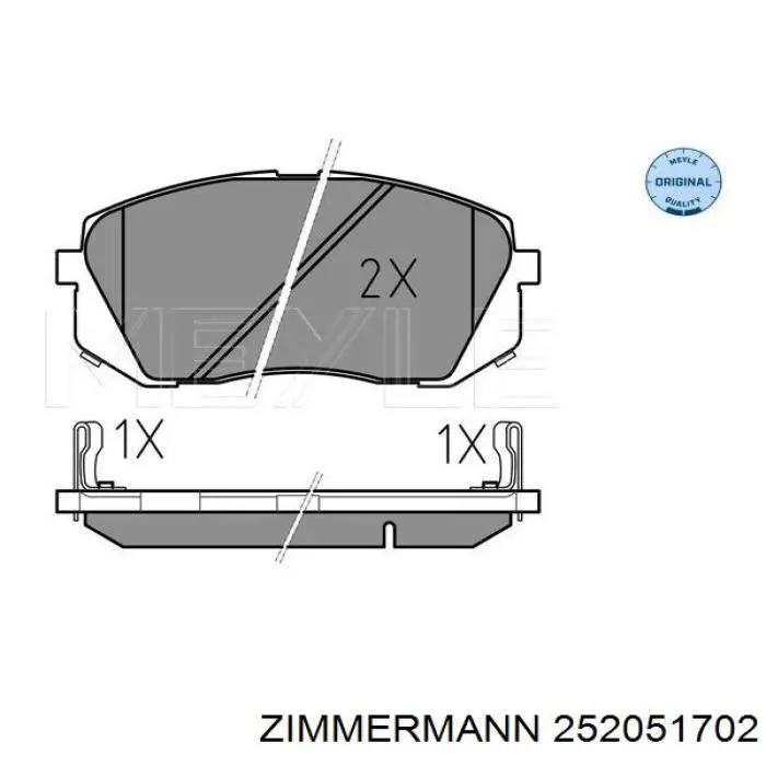 Do koszyka 252051702 Zimmermann Klocki hamulcowe przednie tarczowe