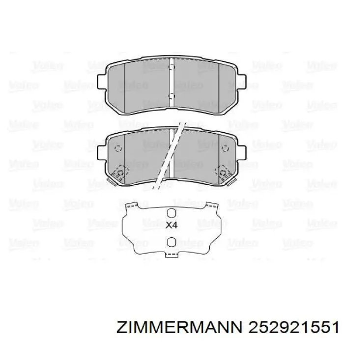 Okładziny (klocki) do hamulców tarczowych tylne Zimmermann 252921551 cena, od 24,54 USD