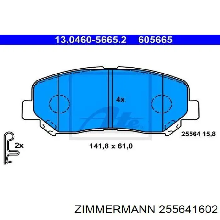 Do koszyka 255641602 Zimmermann Klocki hamulcowe przednie tarczowe
