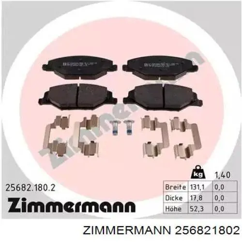 Klocki hamulcowe przednie tarczowe Zimmermann 256821802 cena, od 22,05 USD