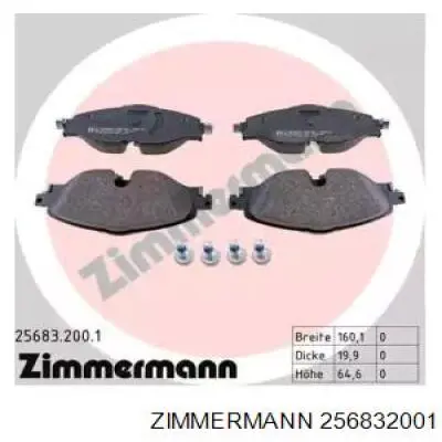 256832001 Zimmermann Klocki hamulcowe przednie tarczowe
