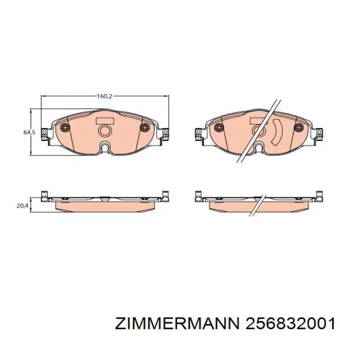 Klocki hamulcowe przednie tarczowe Zimmermann 256832001 cena, od 30,11 USD