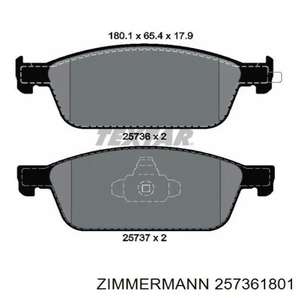 Do koszyka 257361801 Zimmermann Klocki hamulcowe przednie tarczowe