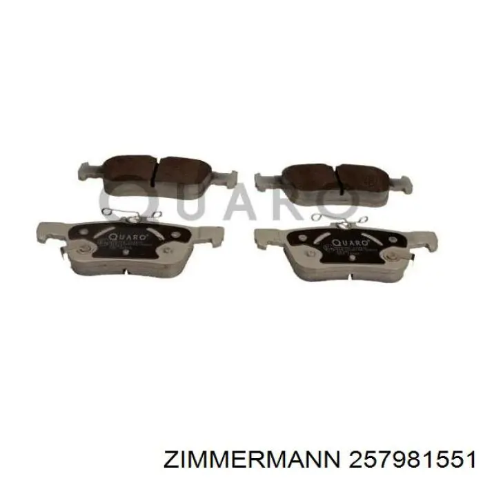 Okładziny (klocki) do hamulców tarczowych tylne Zimmermann 257981551 cena, od 26,64 USD
