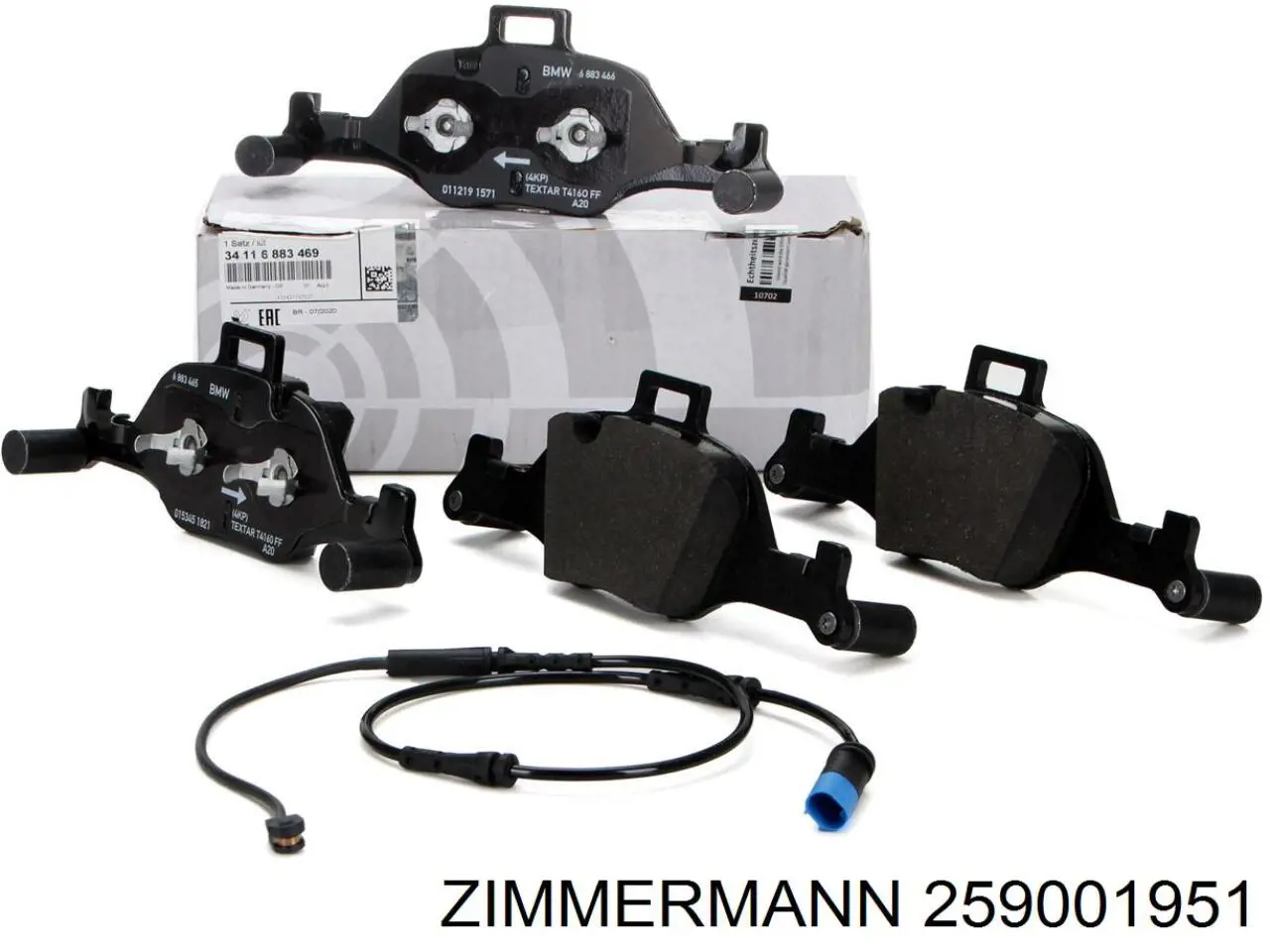 259001951 Zimmermann Klocki hamulcowe przednie tarczowe