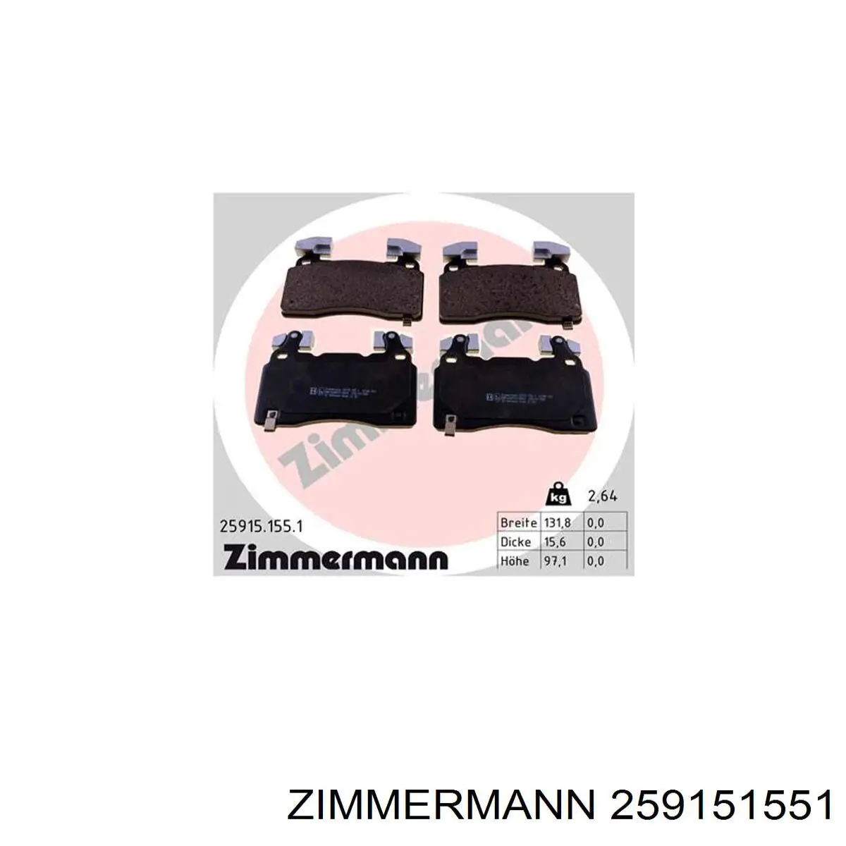 Klocki hamulcowe przednie tarczowe Zimmermann 259151551 cena, od 51,01 USD