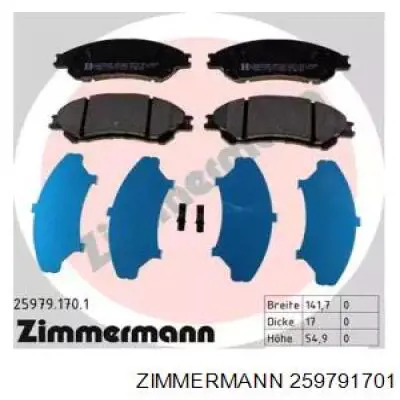 Do koszyka 259791701 Zimmermann Klocki hamulcowe przednie tarczowe