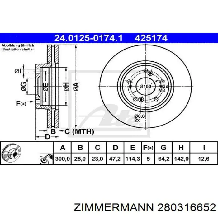 Tarcza hamulcowa przednia Zimmermann 280316652 cena, od 54,94 USD