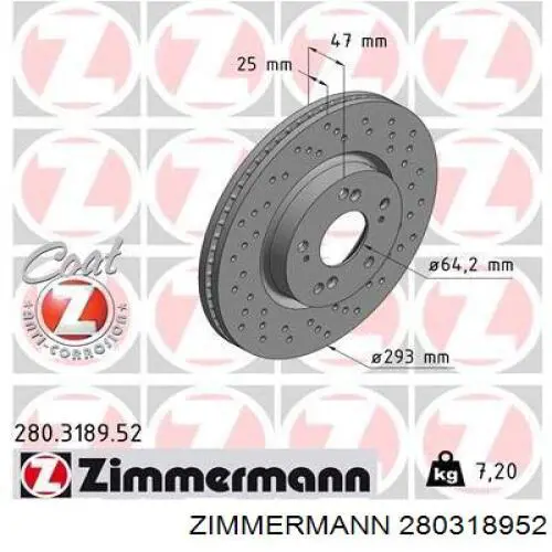 280318952 Zimmermann Tarcza hamulcowa przednia
