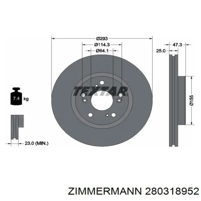 Tarcza hamulcowa przednia Zimmermann 280318952 cena, od 62,00 USD