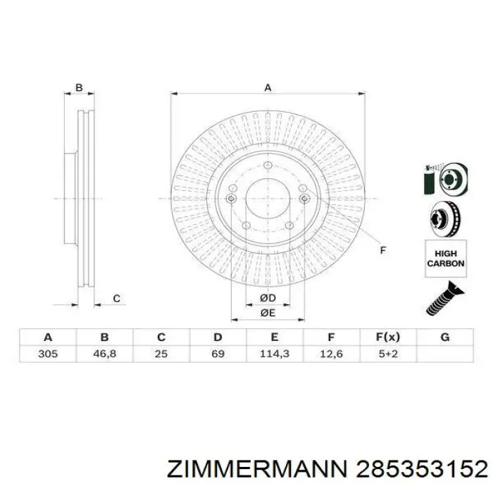Tarcza hamulcowa przednia Zimmermann 285353152 cena, od 161,13 USD