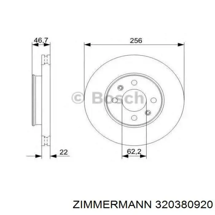 Do koszyka 320380920 Zimmermann Tarcza hamulcowa przednia