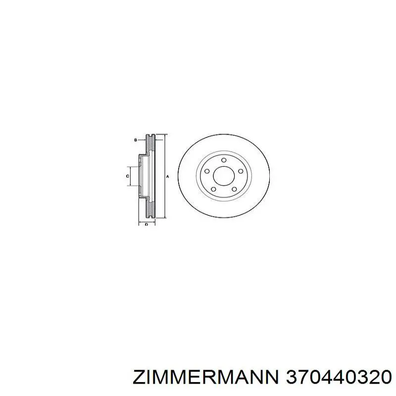 Do koszyka 370440320 Zimmermann Tarcza hamulcowa przednia
