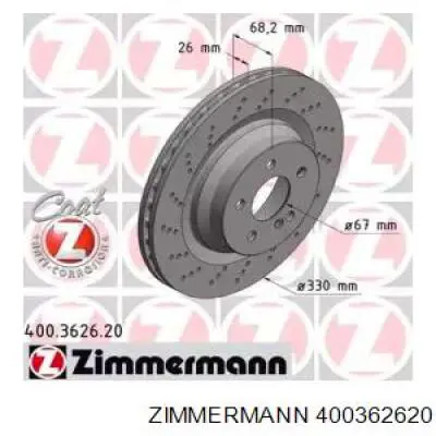 400.3626.20 Zimmermann tarcza hamulcowa tylna