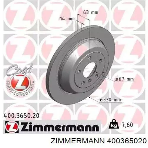 Tarcza hamulcowa tylna Zimmermann 400365020 cena, od 67,55 USD