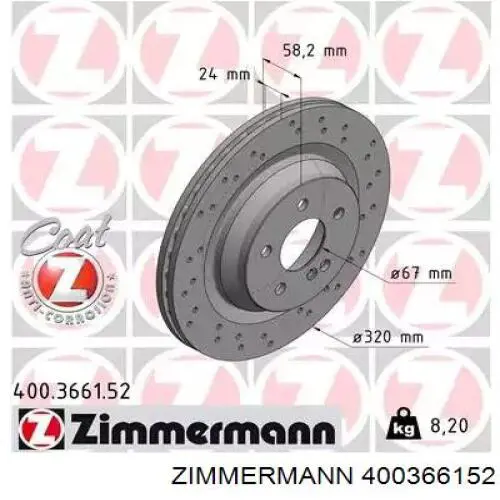 Tarcza hamulcowa tylna Zimmermann 400366152 cena, od 81,13 USD