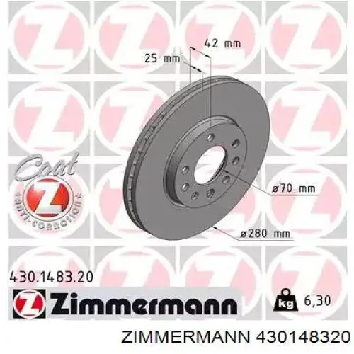 Tarcza hamulcowa przednia Zimmermann 430148320 cena, od 44,44 USD