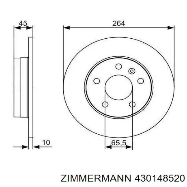 Do koszyka 430148520 Zimmermann Tarcza hamulcowa tylna