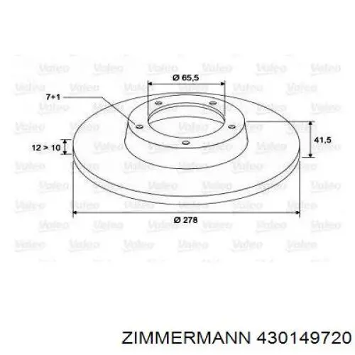 Do koszyka 430149720 Zimmermann Tarcza hamulcowa tylna