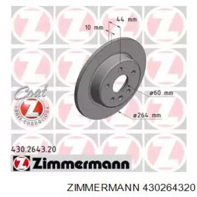 Tarcza hamulcowa tylna Zimmermann 430264320 cena, od 44,18 USD