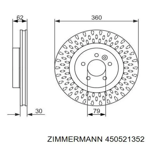 Tarcza hamulcowa przednia Zimmermann 450521352 cena, od 93,35 USD