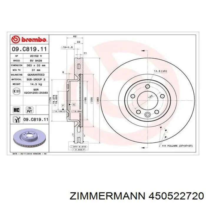Tarcza hamulcowa przednia Land Rover LR098967 cena, od 124,42 USD