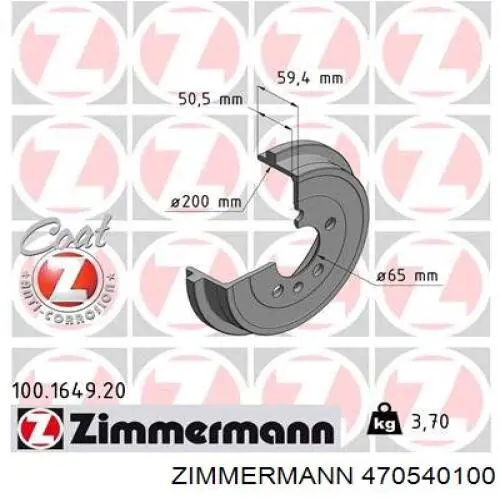 Do koszyka 470540100 Zimmermann Tarcza hamulcowa tylna